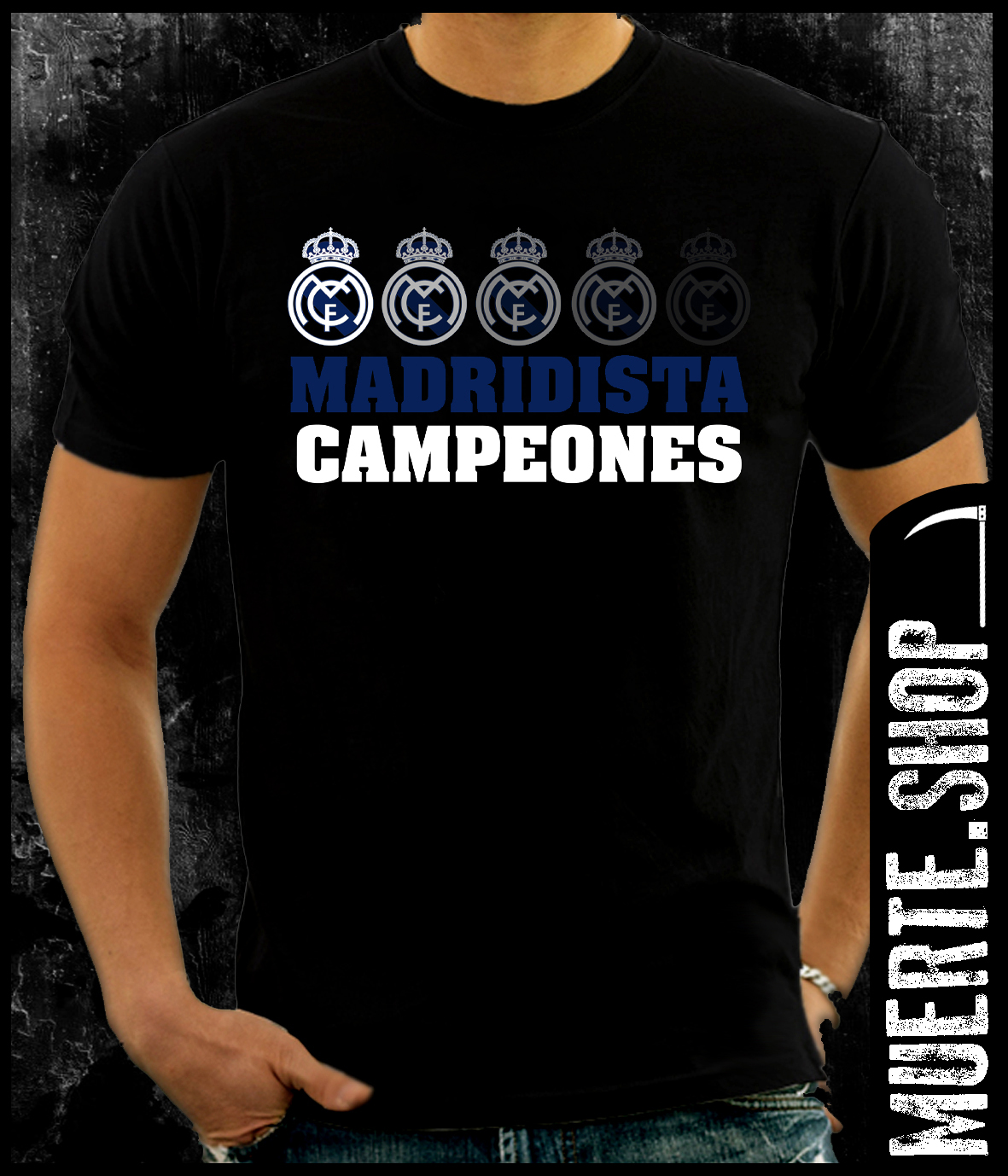 Черна тениска MADRIDISTA CAMPEONES Черна тениска MADRIDISTA CAMPEONES